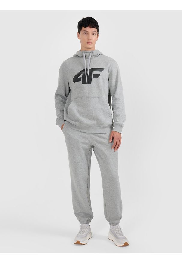 4f - 4F Spodnie dresowe joggery męskie - szare XL. Kolor: szary. Materiał: dresówka