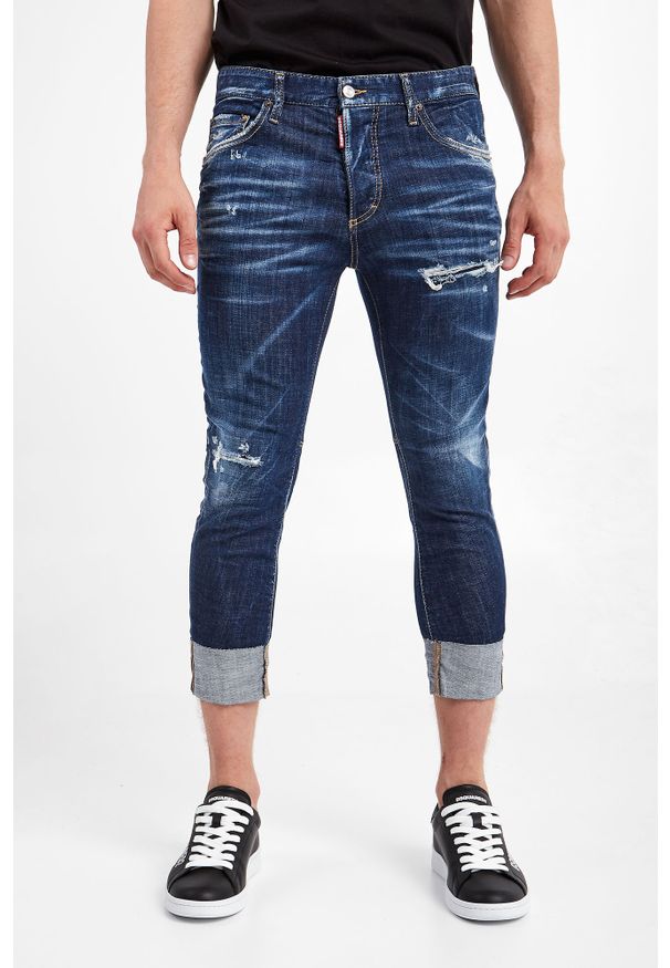 Jeansy męskie Sailor Jean DSQUARED2. Wzór: kwiaty, aplikacja, haft