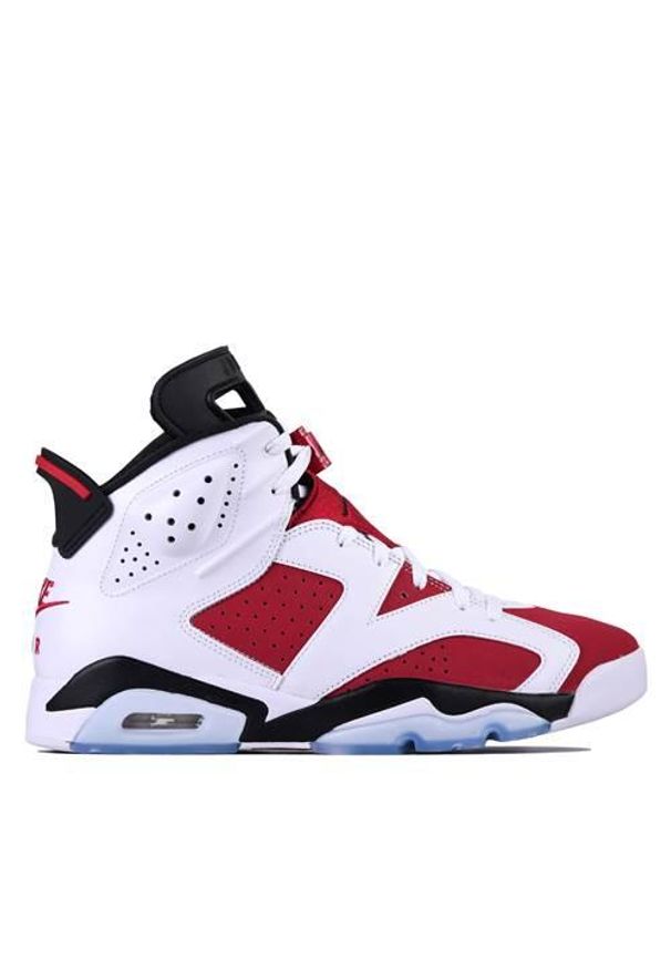 Buty do chodzenia męskie Nike Air Jordan 6 Retro Carmine 2021. Kolor: biały, wielokolorowy. Materiał: materiał, syntetyk. Szerokość cholewki: normalna. Model: Nike Air Jordan. Sport: turystyka piesza