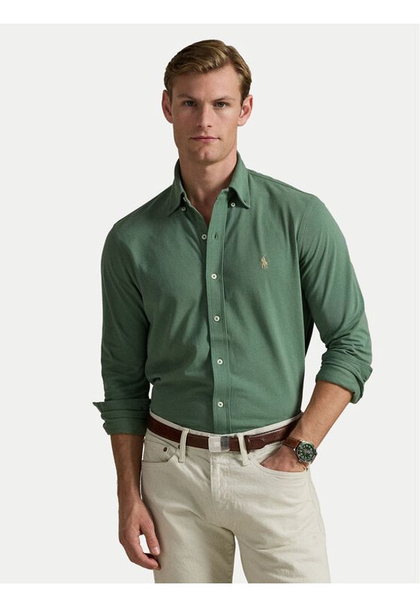 Polo Ralph Lauren Koszula 710654408144 Zielony Regular Fit. Typ kołnierza: polo. Kolor: zielony. Materiał: bawełna
