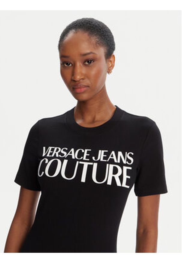 Versace Jeans Couture Sukienka codzienna 79HAOE05 CJ02E Czarny Slim Fit. Okazja: na co dzień. Kolor: czarny. Materiał: bawełna. Typ sukienki: proste. Styl: casual