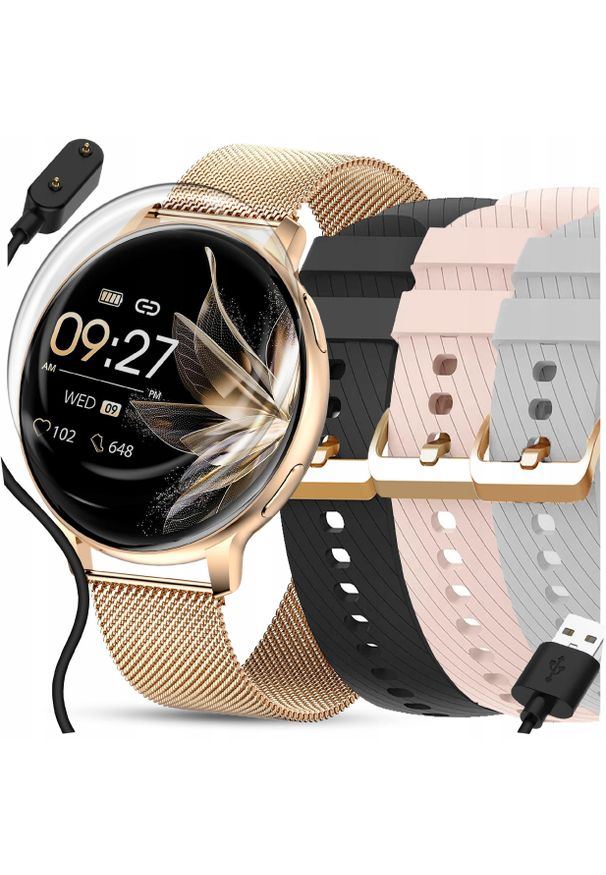 WonderWatch - SMARTWATCH ZEGAREK DAMSKI POLSKIE MENU ROZMOWY WIADOMOŚCI 4 PASKI. Rodzaj zegarka: smartwatch