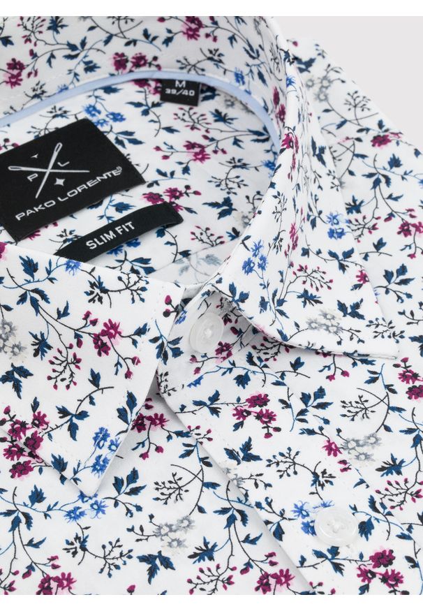 Pako Lorente - PAKO LORENTE – Koszula męska w kwiatowy wzór długi rękaw. Okazja: na co dzień. Materiał: bawełna, elastan. Długość rękawa: długi rękaw. Długość: długie. Wzór: kwiaty. Styl: casual