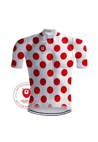 REDTED - Vintage Cycling Jersey - Red Dot Aea Jersey - Redted. Kolor: czerwony, pomarańczowy. Materiał: poliester. Wzór: kropki. Sport: kolarstwo