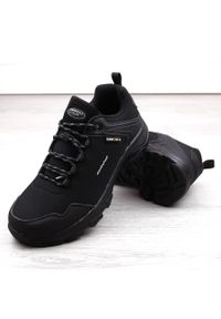 Buty sportowe trekkingowe młodzieżowe softshell czarne American Club. Kolor: czarny. Materiał: softshell #4