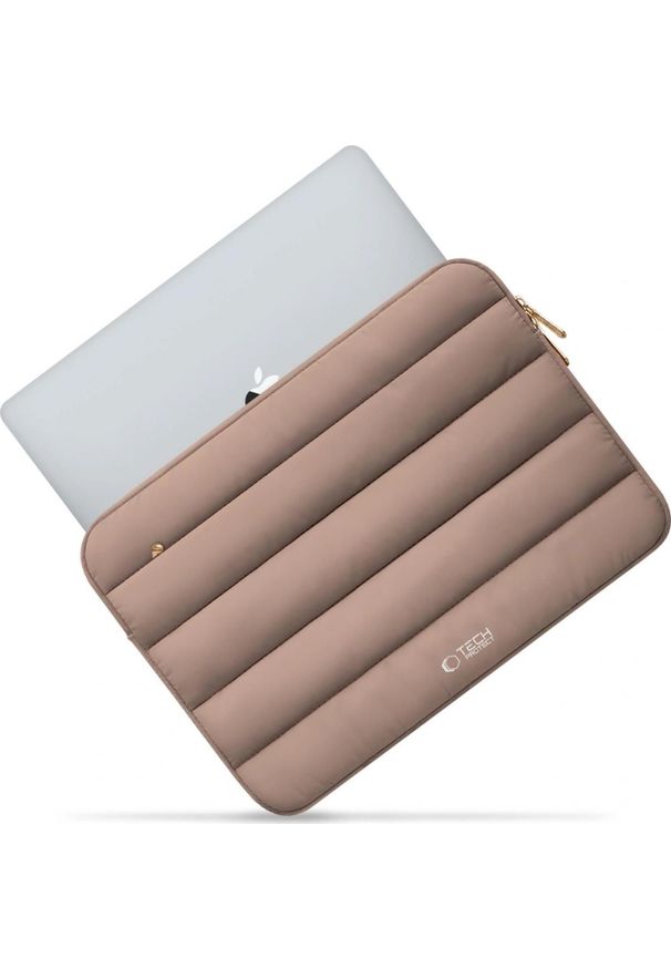 TECH-PROTECT - Etui Tech-Protect Fluffy Laptop 13-14 beżowy. Kolor: beżowy. Materiał: materiał. Styl: casual, elegancki