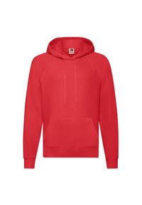 FRUIT OF THE LOOM - Lekka Męska Bluza Z Kapturem. Typ kołnierza: kaptur. Kolor: czerwony