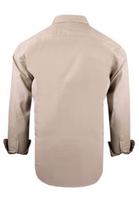 Lekko Taliowana Koszula Sportowa, Button Down - Pako Jeans - Beżowa. Okazja: na co dzień. Typ kołnierza: button down. Kolor: brązowy, wielokolorowy, beżowy. Materiał: bawełna. Styl: sportowy