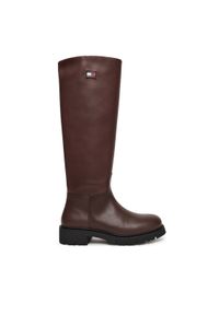 Tommy Jeans Kozaki Tjw Stretchy Long Shaft Boot EN0EN02828 Brązowy. Kolor: brązowy. Materiał: skóra