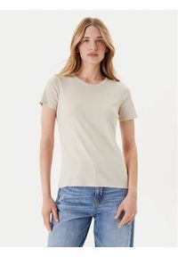 United Colors of Benetton - United Colors Of Benetton T-Shirt 3GA2E16A0 Beżowy Regular Fit. Kolor: beżowy. Materiał: bawełna