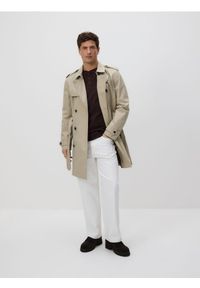 Reserved - Longsleeve slim fit - ciemnobrązowy. Kolor: brązowy. Materiał: bawełna. Długość rękawa: długi rękaw