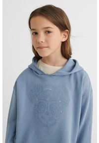Mayoral bluza bawełniana dziecięca z kapturem z nadrukiem. Typ kołnierza: kaptur. Kolor: niebieski. Materiał: bawełna. Wzór: nadruk #3