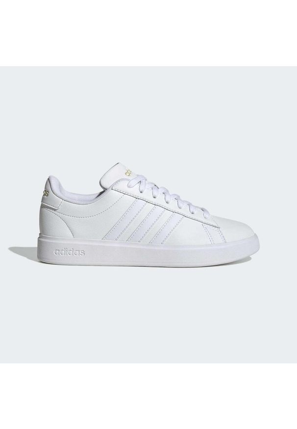Adidas - Buty Grand Court Cloudfoam Lifestyle Court Comfort. Kolor: żółty, biały, wielokolorowy. Materiał: materiał. Model: Adidas Cloudfoam