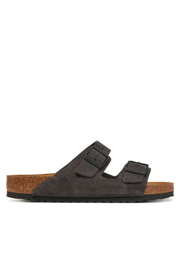 Birkenstock Klapki Arizona zamsz 1028603 Szary. Kolor: szary. Materiał: skóra, zamsz