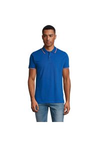 SOL'S - Męska Koszulka Polo Prestige. Typ kołnierza: polo. Kolor: niebieski