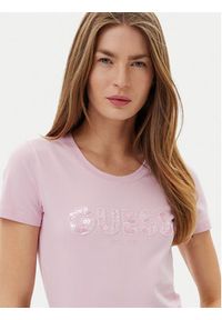 Guess T-Shirt W5GI17 J1314 Różowy Slim Fit. Kolor: różowy. Materiał: bawełna