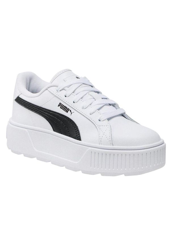 Puma - Damskie Skórzane Buty Sportowe Karmen. Kolor: biały. Materiał: skóra. Styl: sportowy