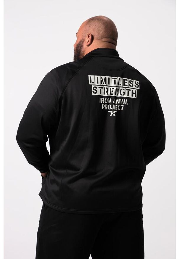 JAY-PI - Męska Kurtka funkcyjna Iron Anvil FLEXNAMIC® fitness x DK stójka. Typ kołnierza: kołnierzyk stójkowy. Kolekcja: plus size. Kolor: czarny. Materiał: elastan, poliester, materiał. Sport: fitness