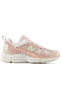 Buty młodzieżowe New Balance PV878PB1 - różowe. Kolor: różowy. Materiał: guma, skóra, zamsz. Szerokość cholewki: normalna #1