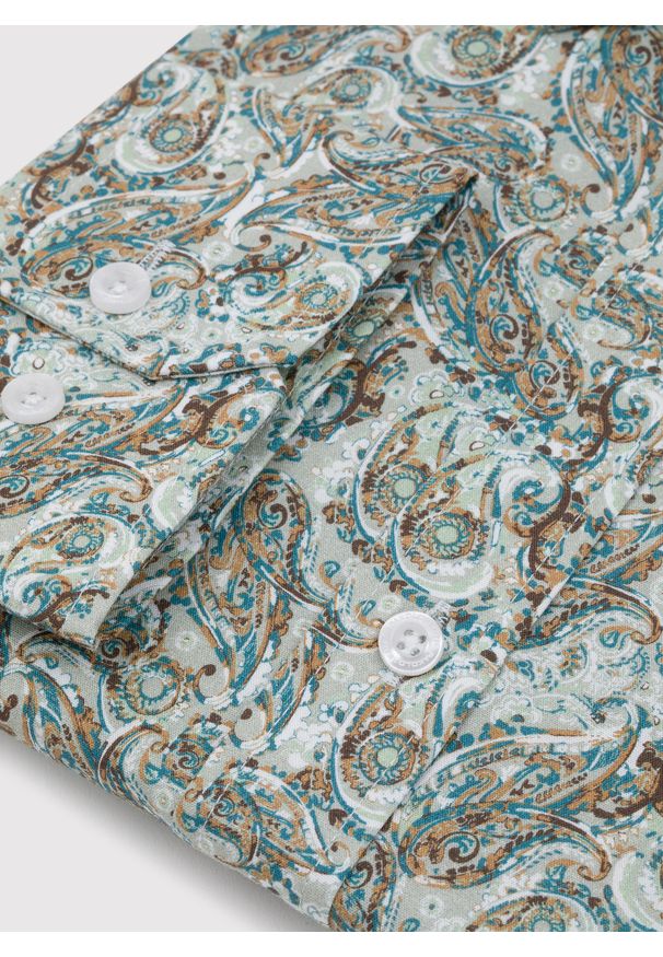 Pako Lorente - PAKO LORENTE – Koszula męska wzór paisley. Materiał: bawełna, elastan. Długość rękawa: długi rękaw. Długość: długie. Wzór: paisley