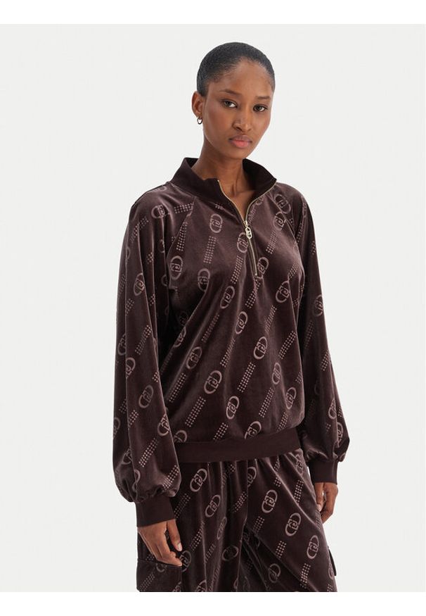 Liu Jo Sport Bluza TF5110 J4955 Brązowy Relaxed Fit. Kolor: brązowy. Materiał: syntetyk