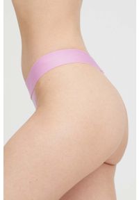 DKNY - Dkny stringi transparentne. Kolor: różowy. Materiał: bawełna, materiał #4