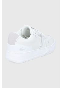 Lacoste Buty skórzane kolor biały. Nosek buta: okrągły. Zapięcie: sznurówki. Kolor: biały. Materiał: skóra