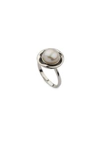 Polcarat Design - Pierścionek srebro oksydowane perła PK 1852. Materiał: srebrne. Kamień szlachetny: perła #1