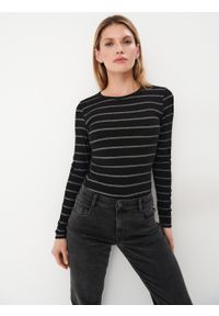 Mohito - Bluzka w paski - Czarny. Kolor: czarny. Wzór: paski #2
