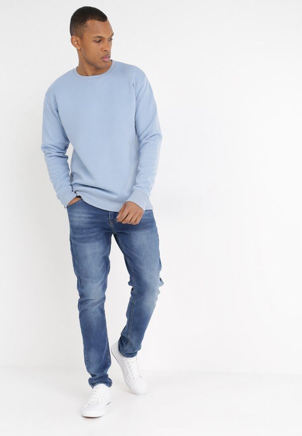 Born2be - Niebieska Bluza Hypnol. Typ kołnierza: bez kaptura. Kolor: niebieski. Materiał: polar, dzianina, jeans. Styl: klasyczny