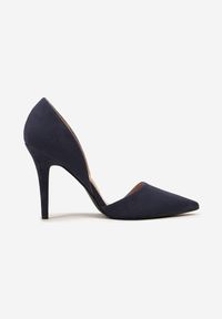 Renee - Granatowe Szpilki z Ozdobnymi Wycięciami Rriana. Okazja: na co dzień, na spacer. Kolor: niebieski. Materiał: jeans. Obcas: na szpilce. Styl: klasyczny, casual, elegancki #3