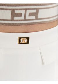 Elisabetta Franchi Spodnie materiałowe PA-078-51E2-V300 Biały Regular Fit. Kolor: biały. Materiał: syntetyk