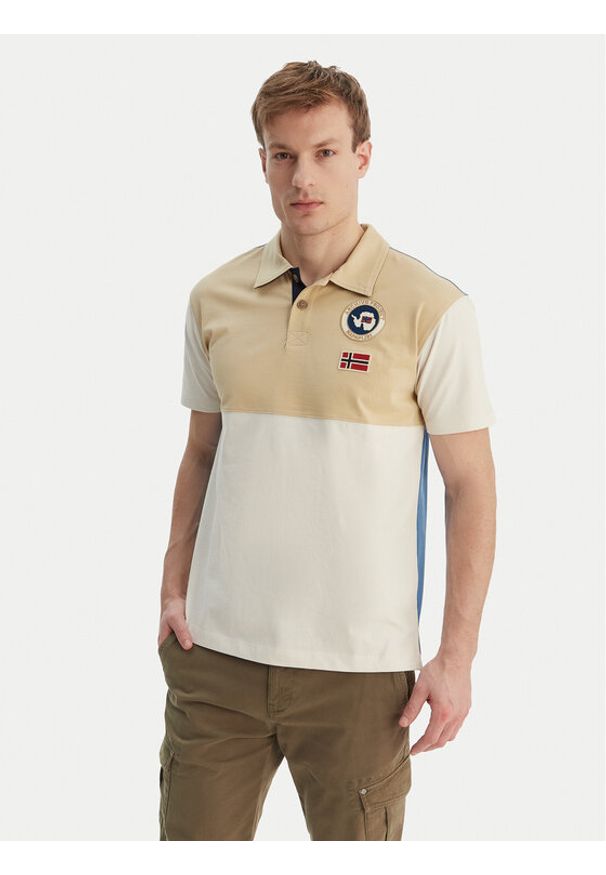 Napapijri Polo E-Reflect NP0A4H4B Écru Relaxed Fit. Typ kołnierza: polo. Materiał: bawełna