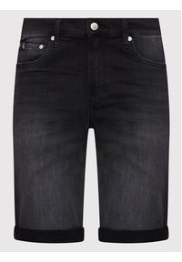Calvin Klein Jeans Szorty jeansowe J30J320525 Czarny Slim Fit. Kolor: czarny. Materiał: bawełna