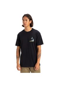 Quiksilver - Koszulka z krótkim rękawem dla Mężczyzn PALM LINES Czarny. Kolor: brązowy, zielony, wielokolorowy. Materiał: materiał, bawełna. Długość rękawa: krótki rękaw. Długość: krótkie