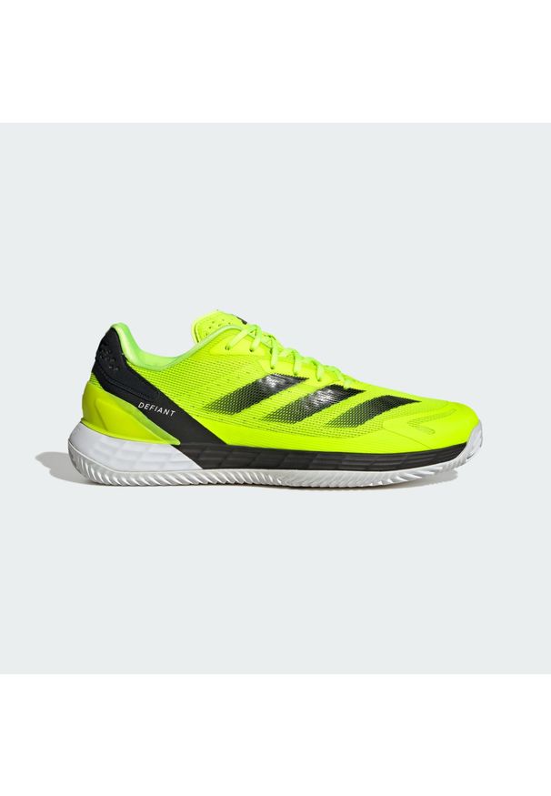Adidas - Buty Defiant Speed 2 Clay Tennis. Kolor: czarny, biały, żółty, wielokolorowy. Materiał: materiał. Sport: tenis