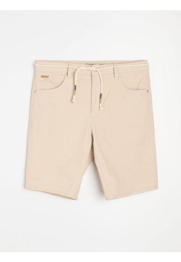 Sinsay - Bawełniane szorty jeansowe - zielony. Kolor: zielony. Materiał: bawełna, jeans