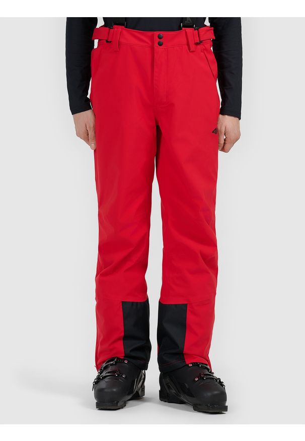 4f - 4F Spodnie narciarskie membrana 5000 męskie - czerwone 3XL. Kolor: czerwony. Materiał: poliester, materiał. Wzór: gładki. Sezon: zima. Sport: narciarstwo