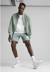 Puma - Męska kurtka bomber PUMA Class PUMA Green Moon. Kolor: zielony. Materiał: guma. Wzór: napisy, nadruk