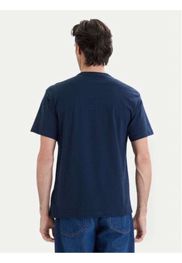 Versace Jeans Couture T-Shirt 80GAHT02 CJ00T Granatowy Regular Fit. Kolor: niebieski. Materiał: bawełna