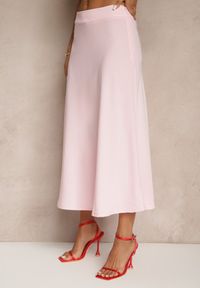 Renee - Różowa Casualowa Rozkloszowana Spódnica Dorilena. Okazja: na co dzień. Kolor: różowy. Materiał: tkanina. Styl: casual #3