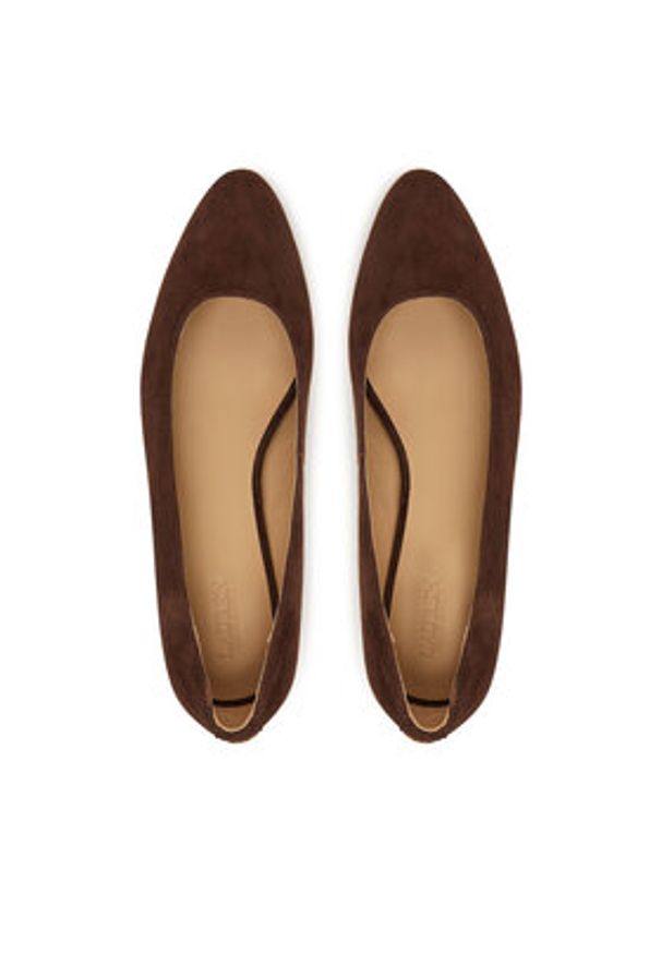 Lauren Ralph Lauren - LAUREN RALPH LAUREN Czółenka Weslee 802P15819007 Brązowy. Kolor: brązowy. Materiał: zamsz, skóra