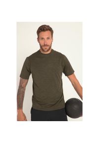 JAY-PI - Męski T-shirt QuickDry Odzież fitness krótki rękaw. Kolekcja: plus size. Kolor: zielony. Materiał: elastan, poliester, materiał. Długość rękawa: krótki rękaw. Długość: krótkie. Sport: fitness