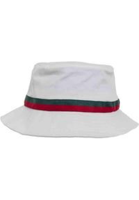 FLEXFIT - Stripe Bucket Hat. Kolor: biały, zielony, czerwony, wielokolorowy