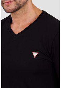 Guess - GUESS Czarny męski longsleeve Core Tee, Rozmiar M. Kolor: czarny. Długość rękawa: długi rękaw #6