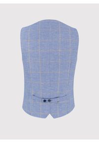 Pako Lorente - PAKO LORENTE – Męska niebieska kamizelka w kratkę. Kolor: niebieski. Wzór: kratka #2