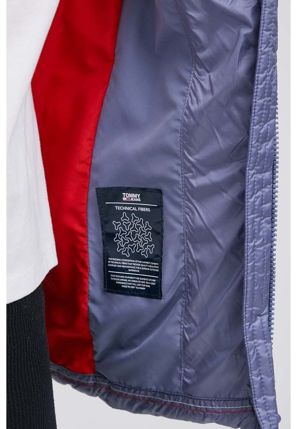 Tommy Jeans Kurtka damska kolor fioletowy przejściowa. Kolor: fioletowy. Materiał: poliamid