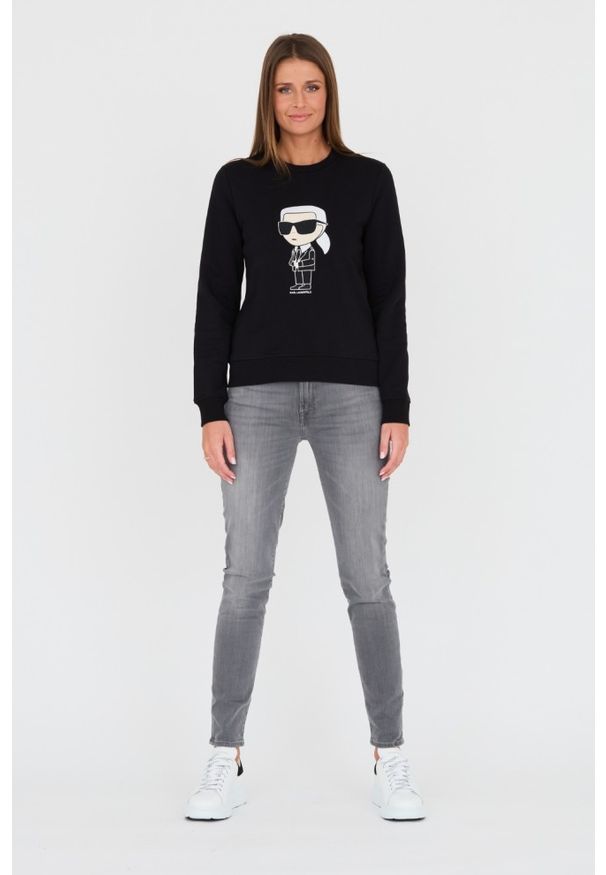 Karl Lagerfeld - KARL LAGERFELD Czarna damska bluza Ikonik 2.0, Rozmiar S. Kolor: czarny