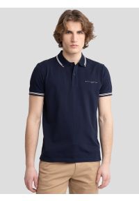 Big-Star - Koszulka męska polo granatowa Wladym 403. Okazja: na co dzień. Typ kołnierza: polo. Kolor: niebieski. Materiał: dzianina, materiał, jeans. Wzór: nadruk. Styl: elegancki, casual
