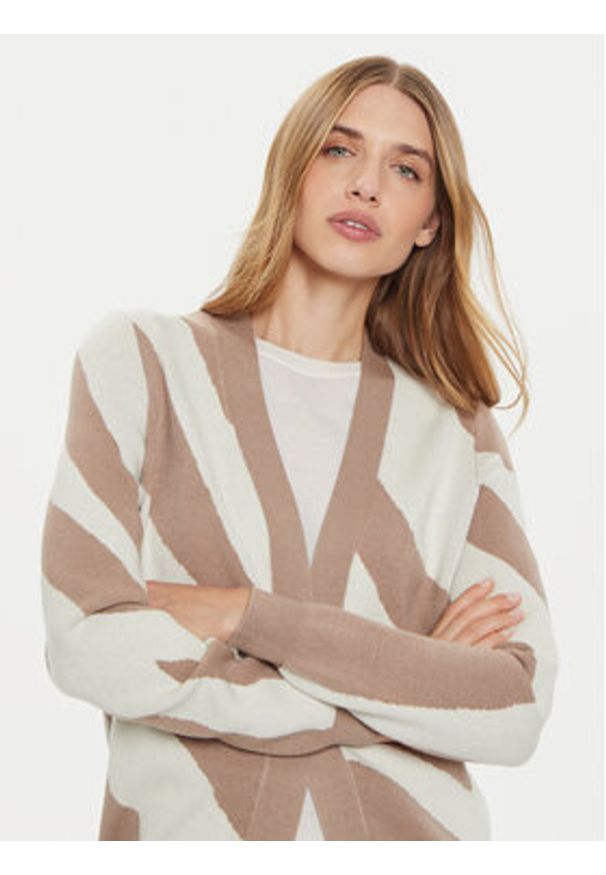Vero Moda Kardigan Nancy 10310777 Beżowy Loose Fit. Kolor: beżowy. Materiał: syntetyk